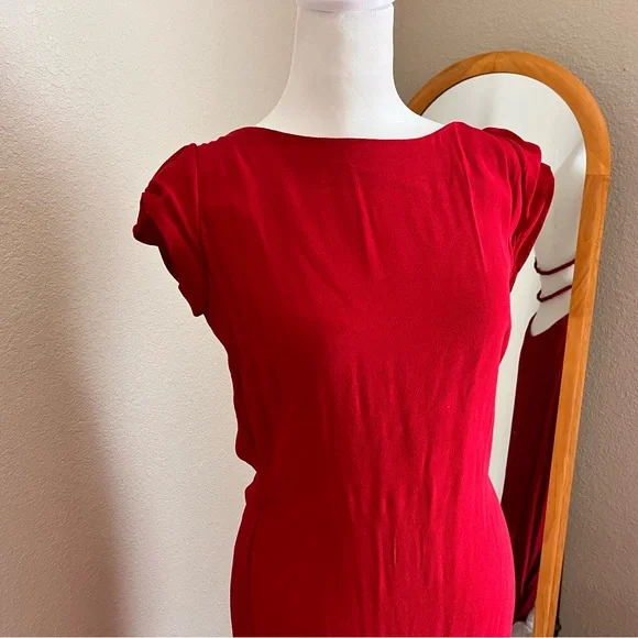 🌶️NYE Reformation🌶️ Odyn Cherry Red Backless Side Slit New Years Eve Gala Dress - Picture 5 of 13